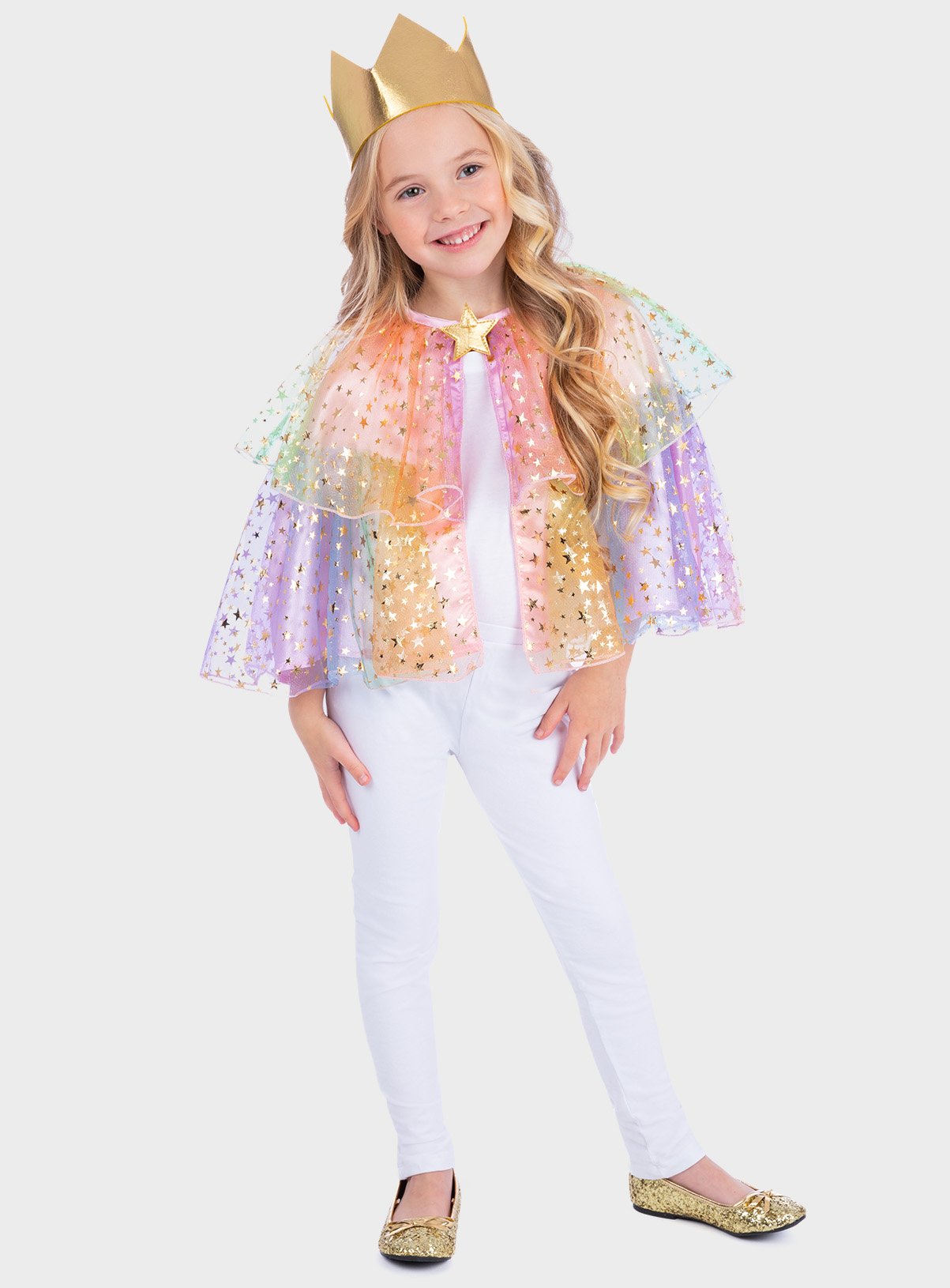Rainbow Star Cape & Crown Fancy Dress Set One Size - Image 2 thumbnail
